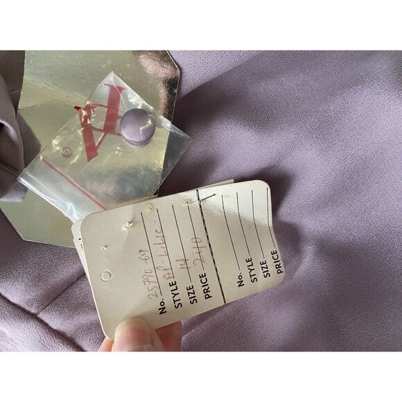 ADRIANNA PAPELL Maxi Skirt Suit Size 14 100% SILK New Vintage Purple Embroidered - Picture 5 of 16